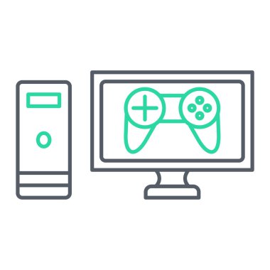 Video oyunu konsol çizgisi simgesi, taslak vektör işareti, beyaz üzerine izole edilmiş doğrusal resim. sembol, logo