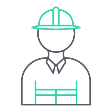 Web ve mobil uygulama tasarımınız için beyaz arkaplanda izole edilmiş işçi simgesi vektörü, oluşturucu logosu konsepti