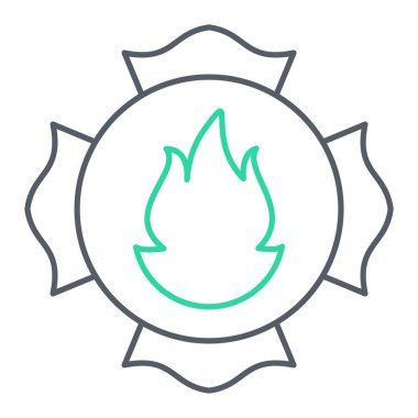 Ateşin izole edilmiş tek çizgi simgesinin vektör çizimi