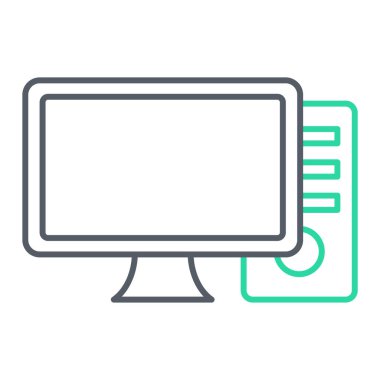 bilgisayar monitörü ikon vektör illüstrasyonu