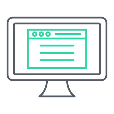 bilgisayar vektörü ince çizgi simgesi