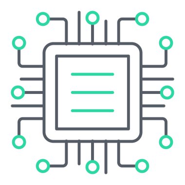 İşlemci. Web simgesi basit illüstrasyon