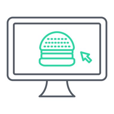 Fast Food simgesi, vektör illüstrasyonu