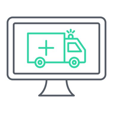 ambulans simgesi vektör illüstrasyonu