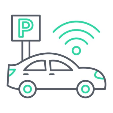 Araba şarj ikonu. Web için elektrik dolgu vektör çizgisi simgelerinin özeti