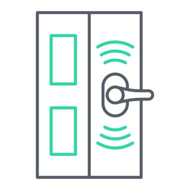 Ağ ve mobil uygulama tasarımınız için beyaz arkaplanda izole edilmiş kapı simgesi vektörü, gardırop logosu konsepti