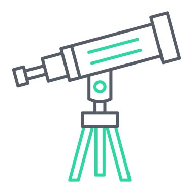 Teleskop simgesi. Web için dürbün vektör simgelerinin özet çizimi