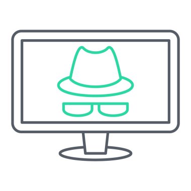 Ekranlı bilgisayar monitörü. vektör illüstrasyonu