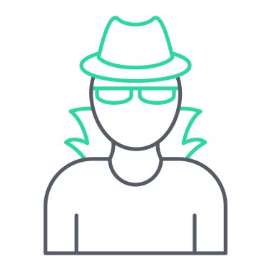 Şapka ikonlu adam. Erkek vektör sembolü tasarımının özet çizimi.