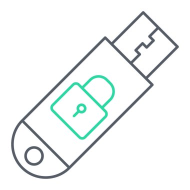 USB flash disk simgesi. Web için hafıza kırpıcı vektör simgelerinin özet çizimi