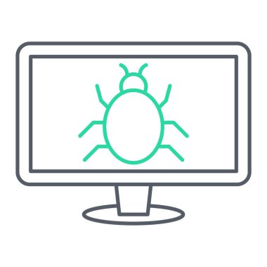 Virüs ikon vektörü. Böcek işareti. izole edilmiş sınır sembolü çizimi