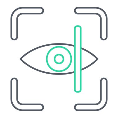 Web ve mobil uygulama tasarımınız için beyaz arkaplanda izole edilmiş göz simgesi vektörü, parmak izi logosu kavramı