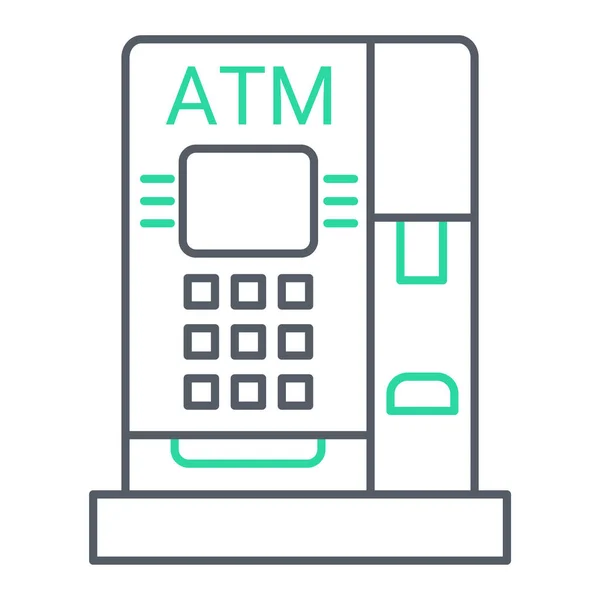 Atm Terminal Icon Outline Pos Cash Register Vector Symbol Isolated — Stock vektor