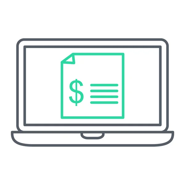 Laptop Dollar Symbol Icon Online Payment Sign Commerce Market Theme — Stockový vektor