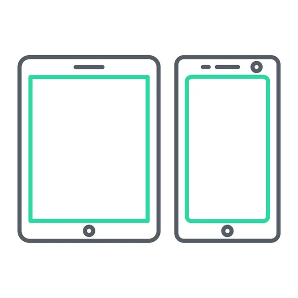 Tablet Device Icon Flat Illustration Smartphone Smart Phone Vector Icons — Archivo Imágenes Vectoriales