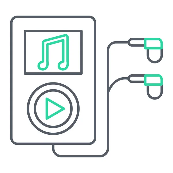 Music Player Line Icon Vector Illustration — Image vectorielle