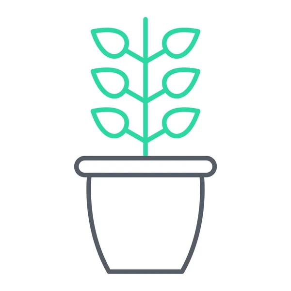 Növényi Pot Ikon Vektor Illusztráció — Stock Vector