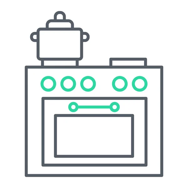 Oven Line Icon Outline Vector Illustration Thin Color Design — Stock Vector