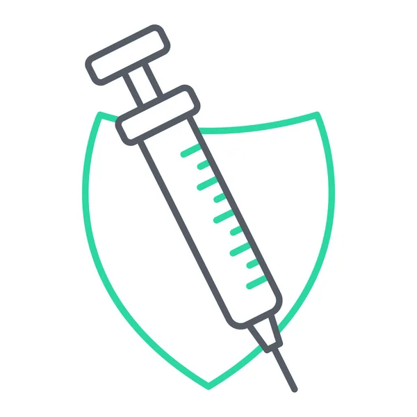 Syringe Medical Icon Outline Injection Vaccine Vector Illustration Isolated Contour — 스톡 벡터