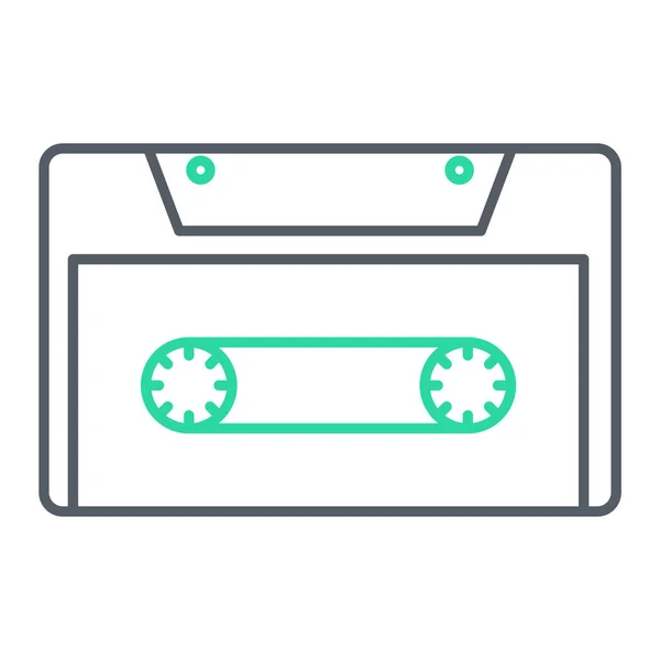 Cassettebandpictogram Schets Pop Art Stijl Vector Illustratie Geïsoleerd Witte Achtergrond — Stockvector