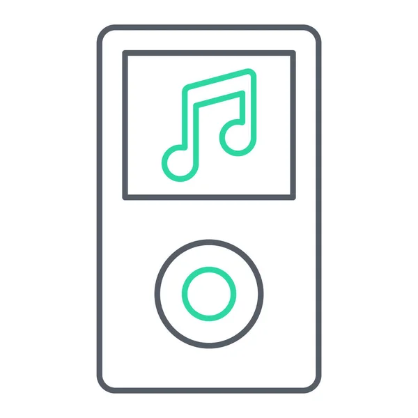 Music Player Icon Outline Audio Speaker Vector Line Style Design — ストックベクタ