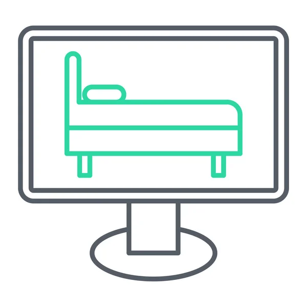 Sofa Line Icon Concept Illustration Outline Symbol Vector Sign Linear — Vector de stock