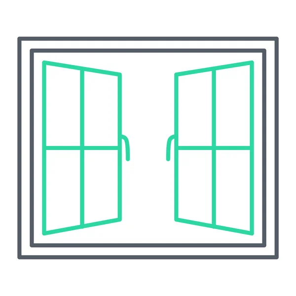 Fenster Symbol Flache Bauweise Vektorillustration — Stockvektor