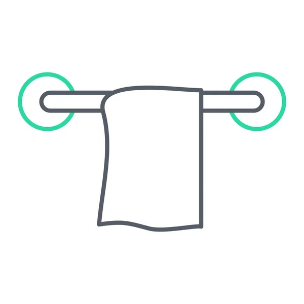 毛巾线图标 轮廓矢量符号 线型象形文字 白色孤立 标识插图 — 图库矢量图片
