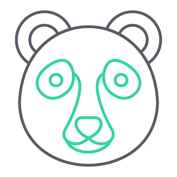 Roztomilá Panda Tvář Ikona Obrys Ilustrace Vektorových Ikon Pro Web — Stockový vektor