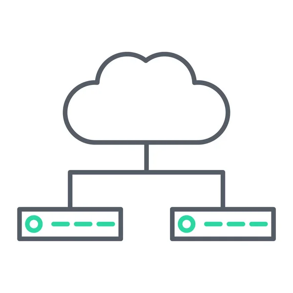 Computação Nuvem Ícone Web — Vetor de Stock