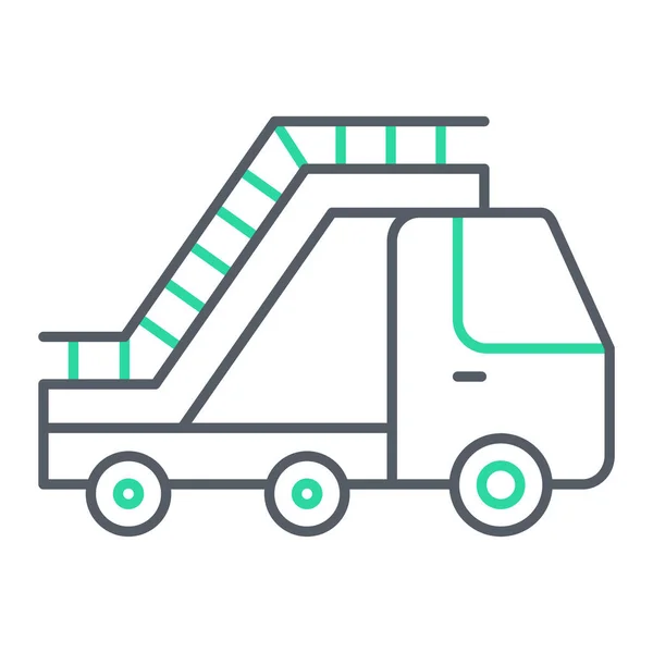 トラックのアイコン Web用の貨物車のベクトルアイコンの概要図 — ストックベクタ