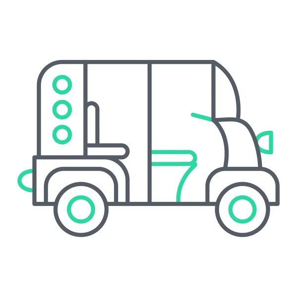 Line Icon Car Trailer Truck Vector Illustration — Vector de stock