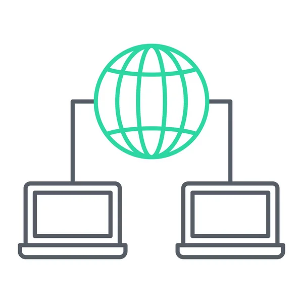 Laptop Παγκόσμιο Εικονίδιο Δικτυακής Γραμμής Διανυσματική Απεικόνιση — Διανυσματικό Αρχείο