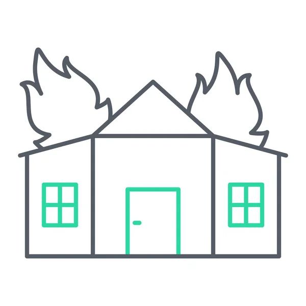 Huis Met Brand Rook Vector Illustratie Ontwerp — Stockvector