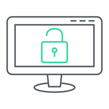 bilgisayar güvenlik sistem simge vektör çizim grafik tasarım