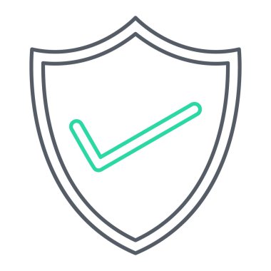 onay işareti simgesi ile kalkan. vektör çizim