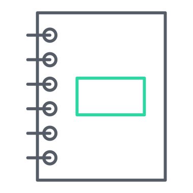 Kalem ikonlu defter. Web için not defteri vektör simgelerinin özet çizimi