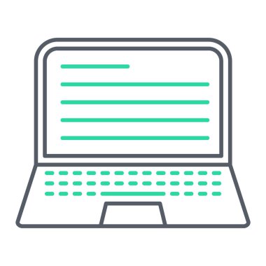 dizüstü bilgisayar ve klavye vektör çizimi tasarımı