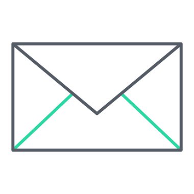 Zarf simgesi vektörü beyaz arkaplanda izole edildi, harf şeffaf işareti