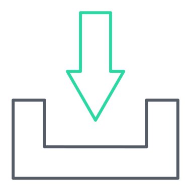 Vektör simgesi indir. biçim düz çizim sembolü, pürüzsüz renk arkaplanı