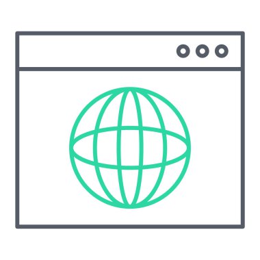 tarayıcı pencere simgesi vektör illüstrasyonu