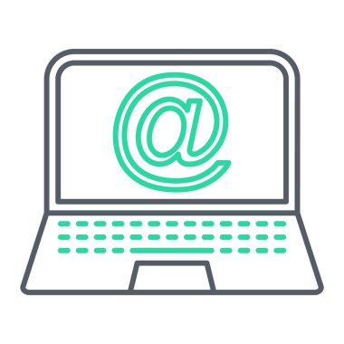 İleti e- posta vektör illüstrasyon tasarımlı dizüstü bilgisayar