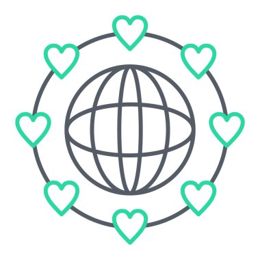 kalp ve aşk vektör çizimi tasarımı