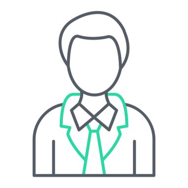 İş adamı ikonu. Ana hatlarıyla doktor vektör illüstrasyonu. beyaz arkaplanda izole.