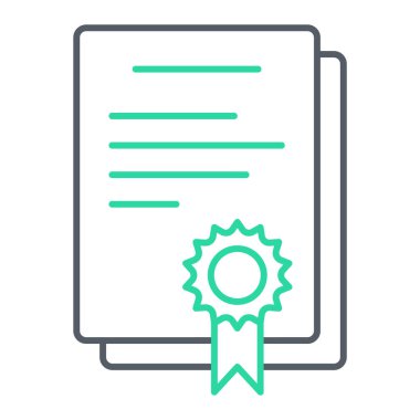 Sertifika. Web simgesi basit illüstrasyon