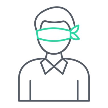 Maske ikonlu adam. Tıbbi işçi vektör illüstrasyonunu özetle. izole edilmiş sembol.