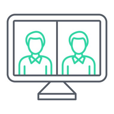 İş dünyası ikon vektörü. İnce çizgi işareti. izole edilmiş sınır sembolü çizimi