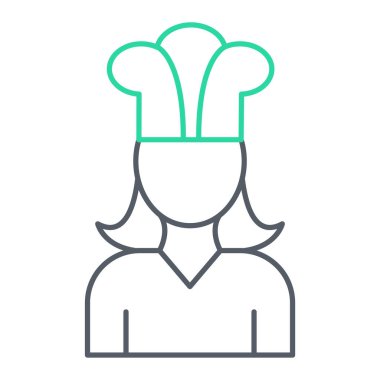 Şef ikonu. Taslak insanlar vektör illüstrasyonu. yemek sembolü