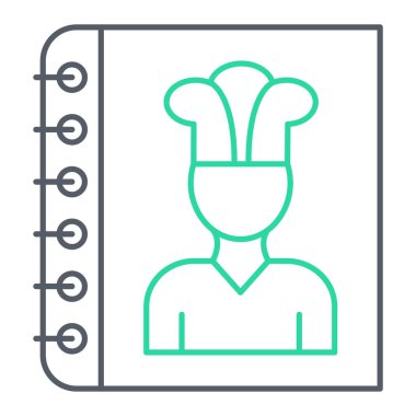 Şef ikonu. Web için hat vektör simgelerinin özet çizimi