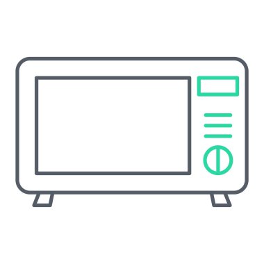 Mikrodalga fırın ikonu. Web için TV vektör simgelerinin özet çizimi